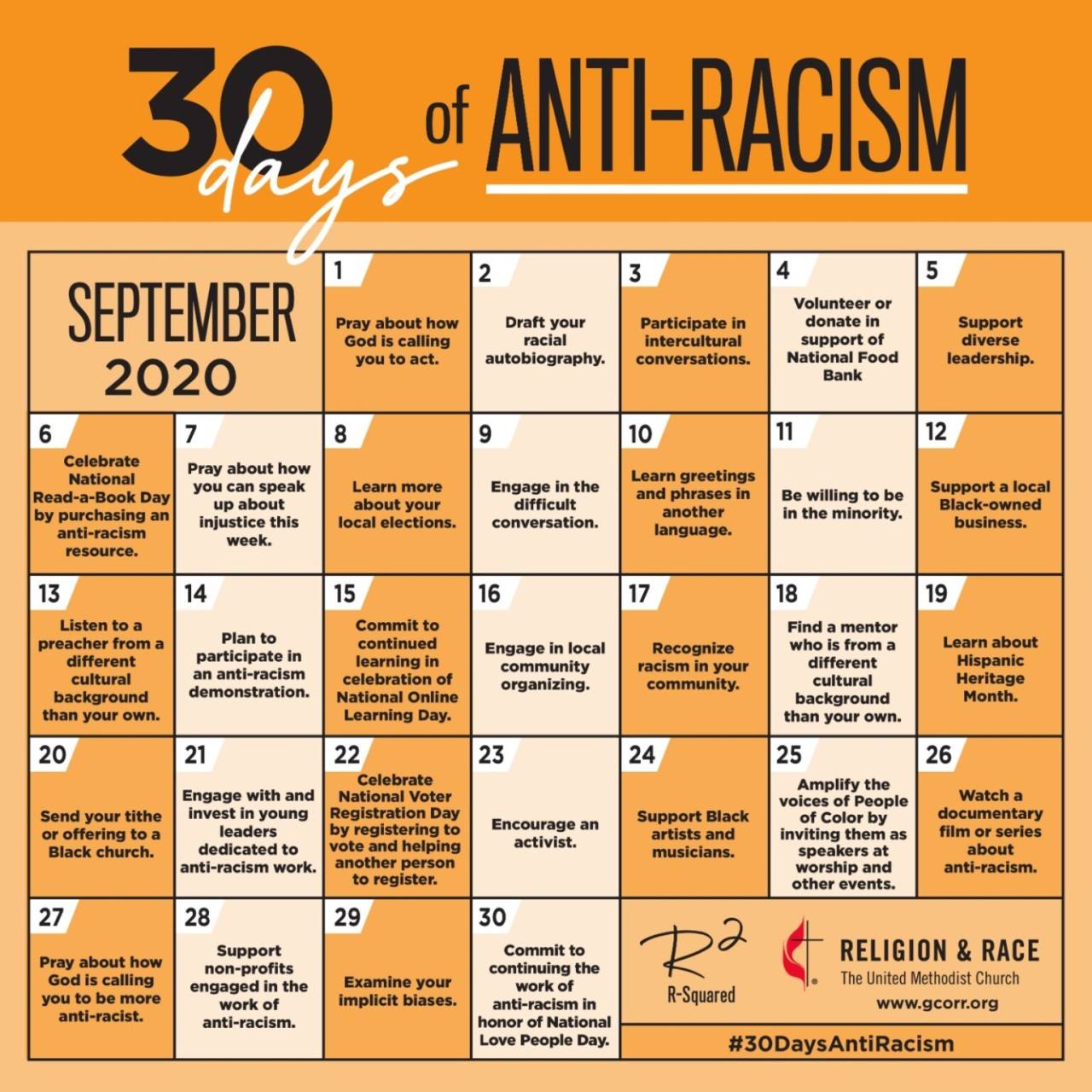 antiracism gcorr calendar